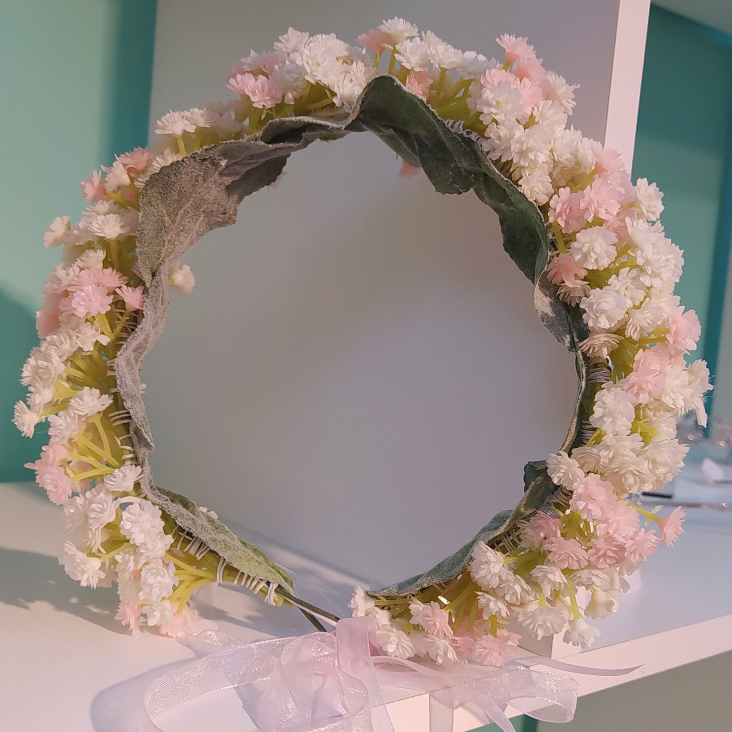 Coroa de flor mosquitinho artificial 1354156