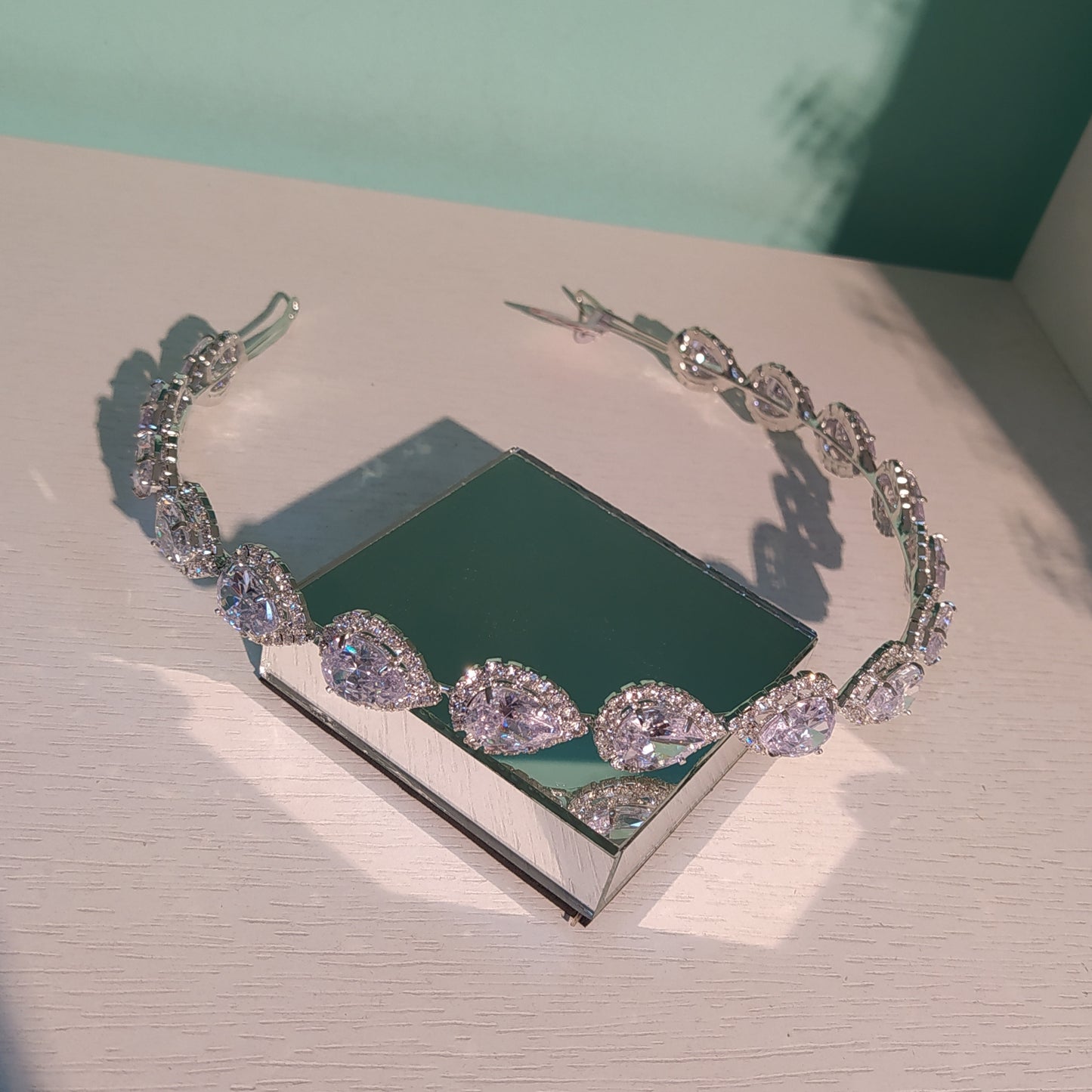 Tiara gota de noiva com zircônia clássica 12D539A