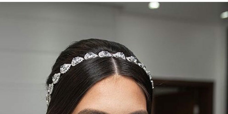 Tiara gota de noiva com zircônia clássica 12D539A