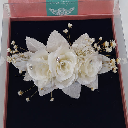 Arranjo de flor tafetá com cristais 13B5A6B