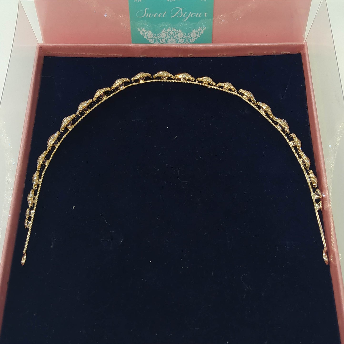 Tiara aleável de bolinhas de cristais 1AF0FC6