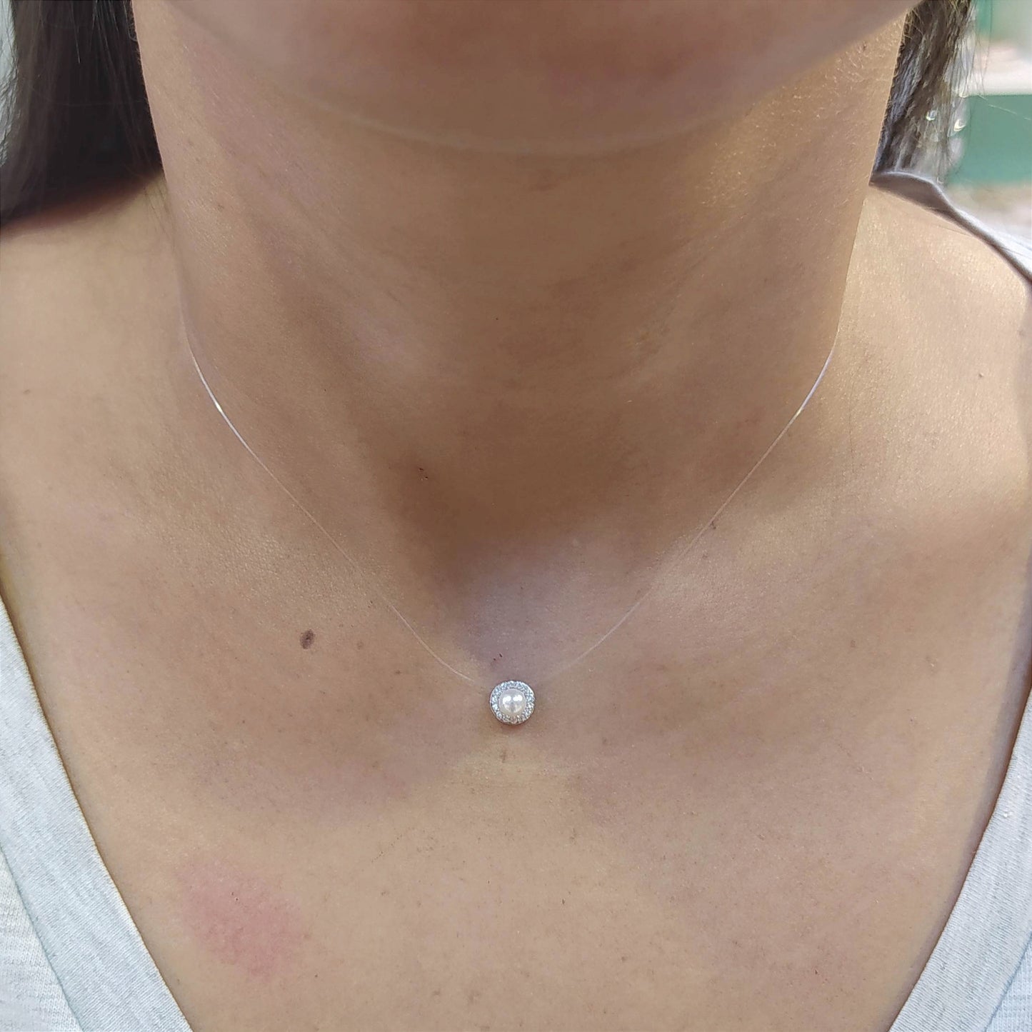 Colar ponto de luz de pérola 1AFE2A0
