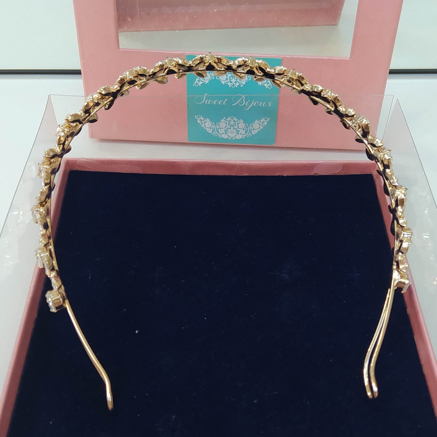 Tiara de zircônia dourada 1F1E205