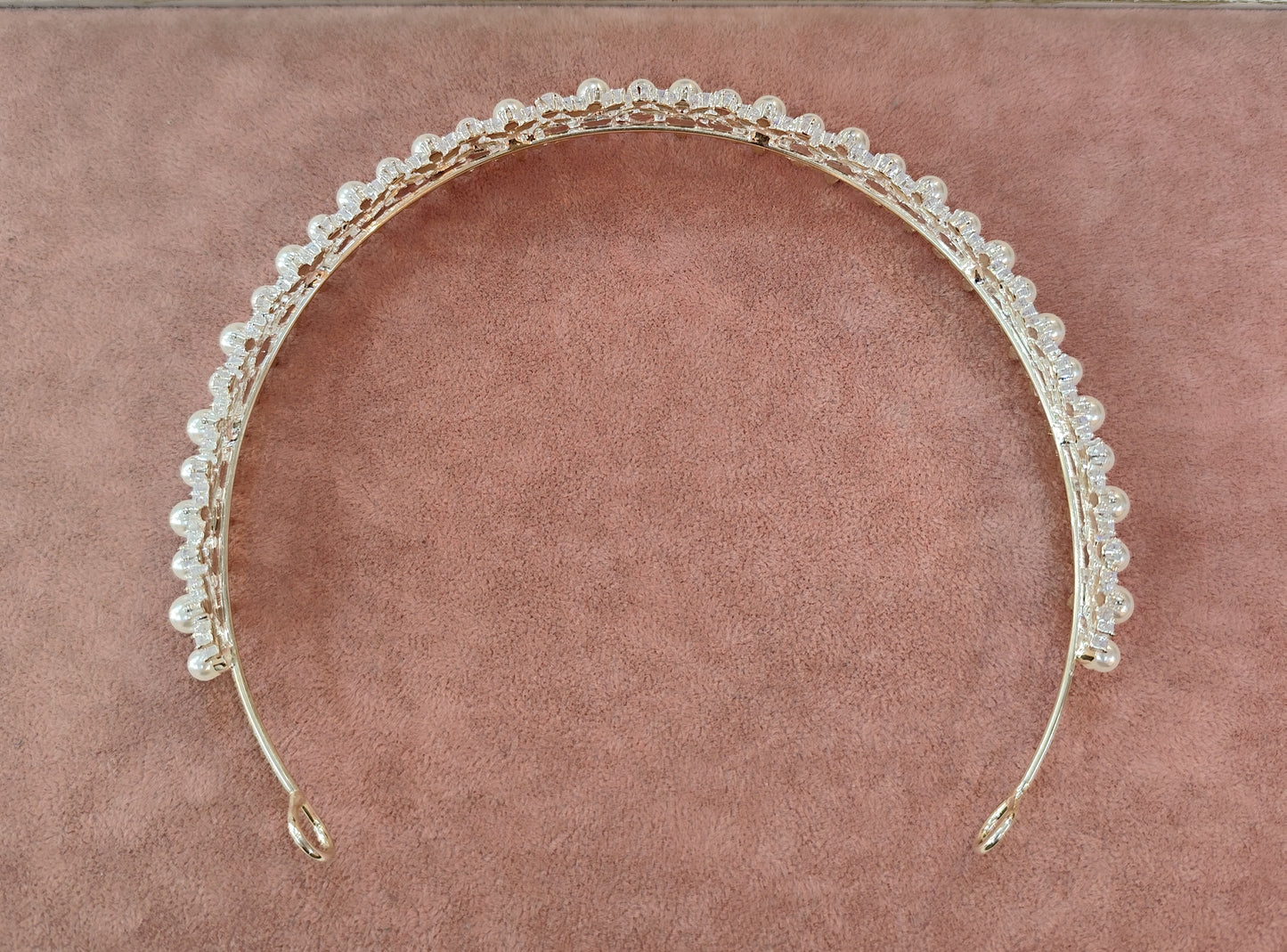 Tiara de zircônia com pérola 203249F