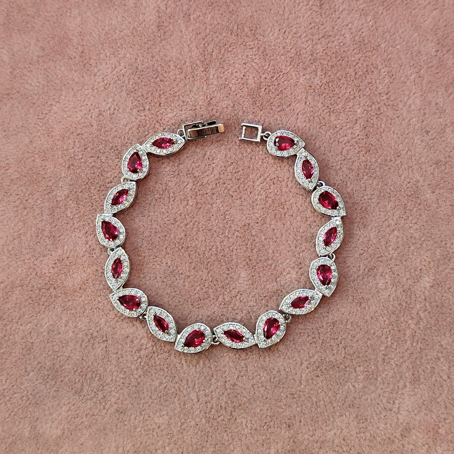 Pulseira de zircônia vermelha 208329F