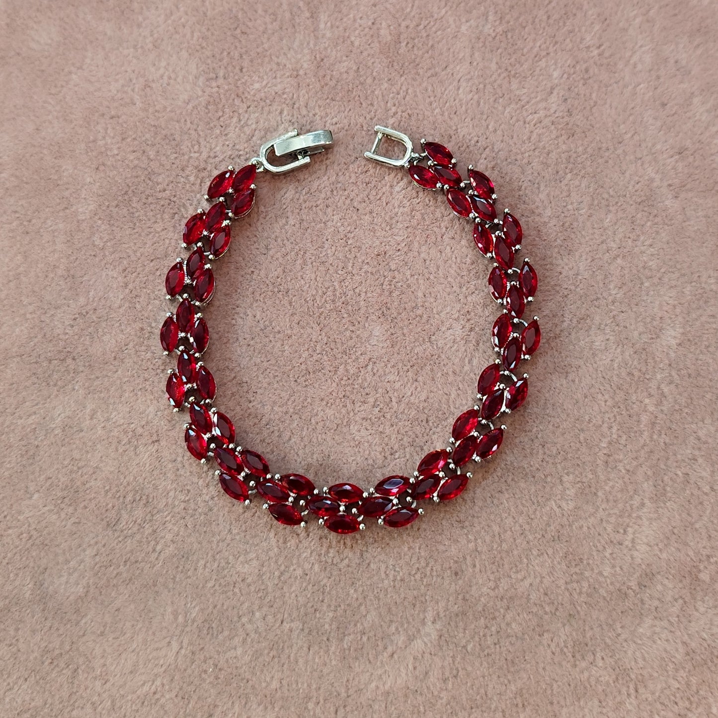 Pulseira de zircônia vermelha 20832BA