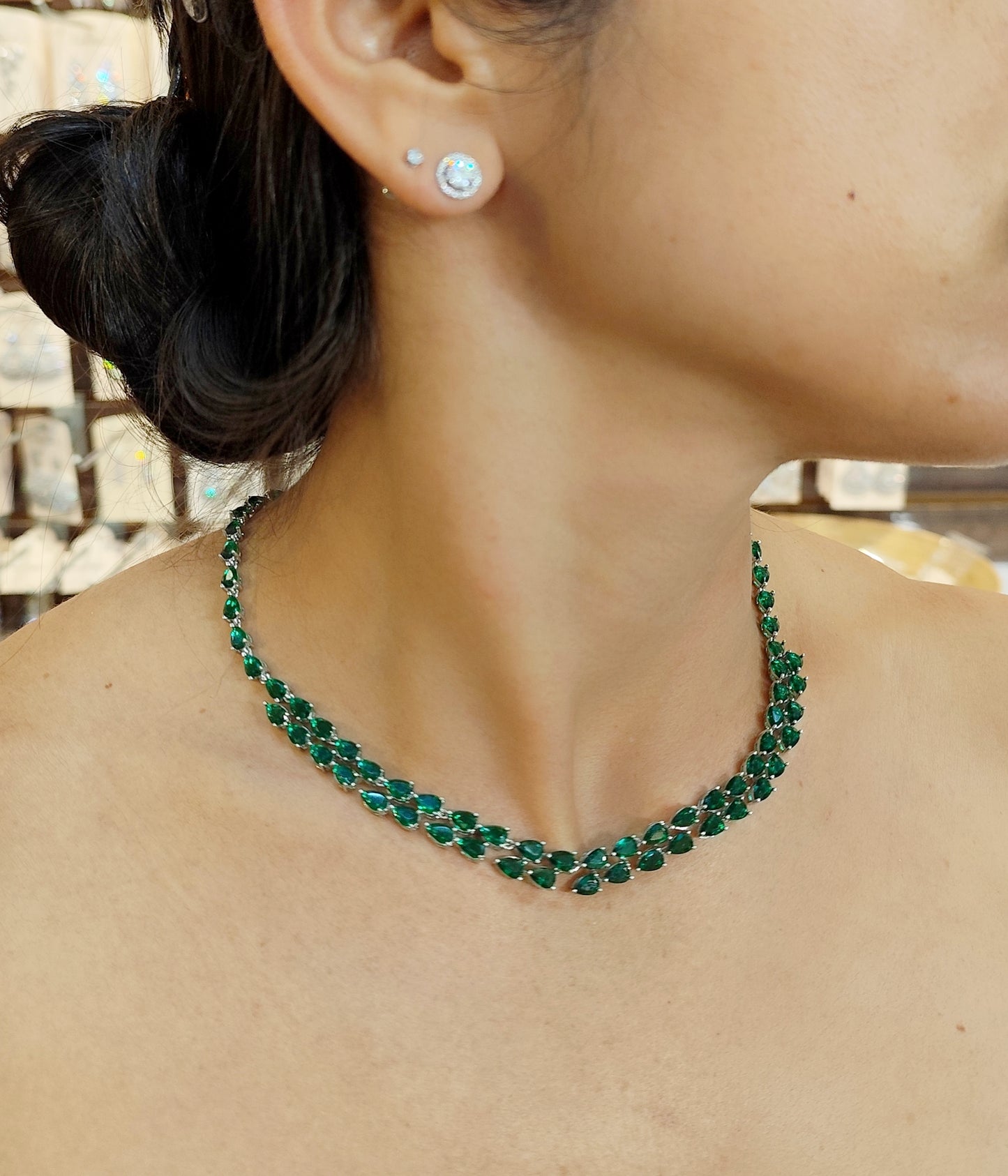 Colar de zircônia verde 2075A64