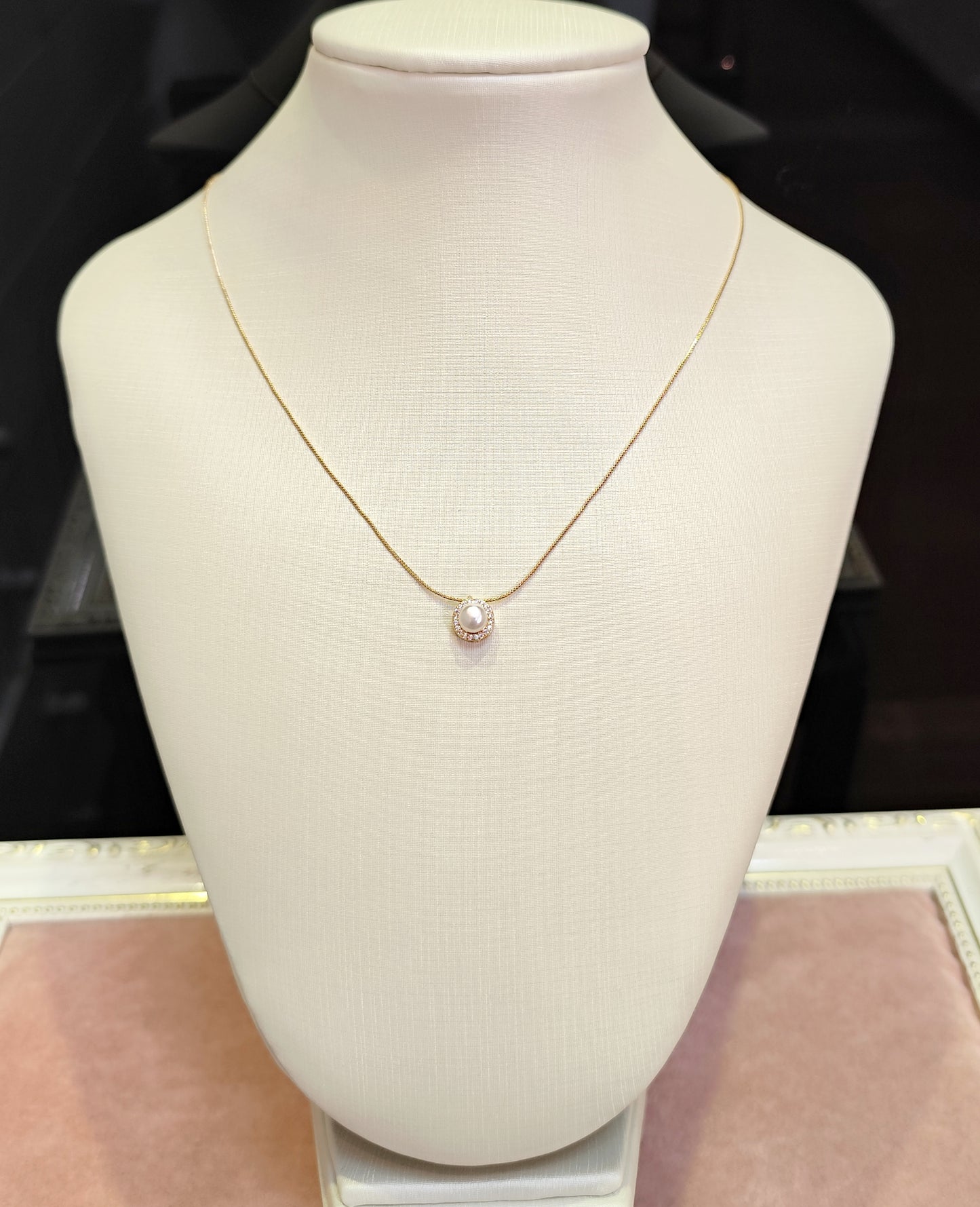 Colar de pérola com zircônia 20B1DFE