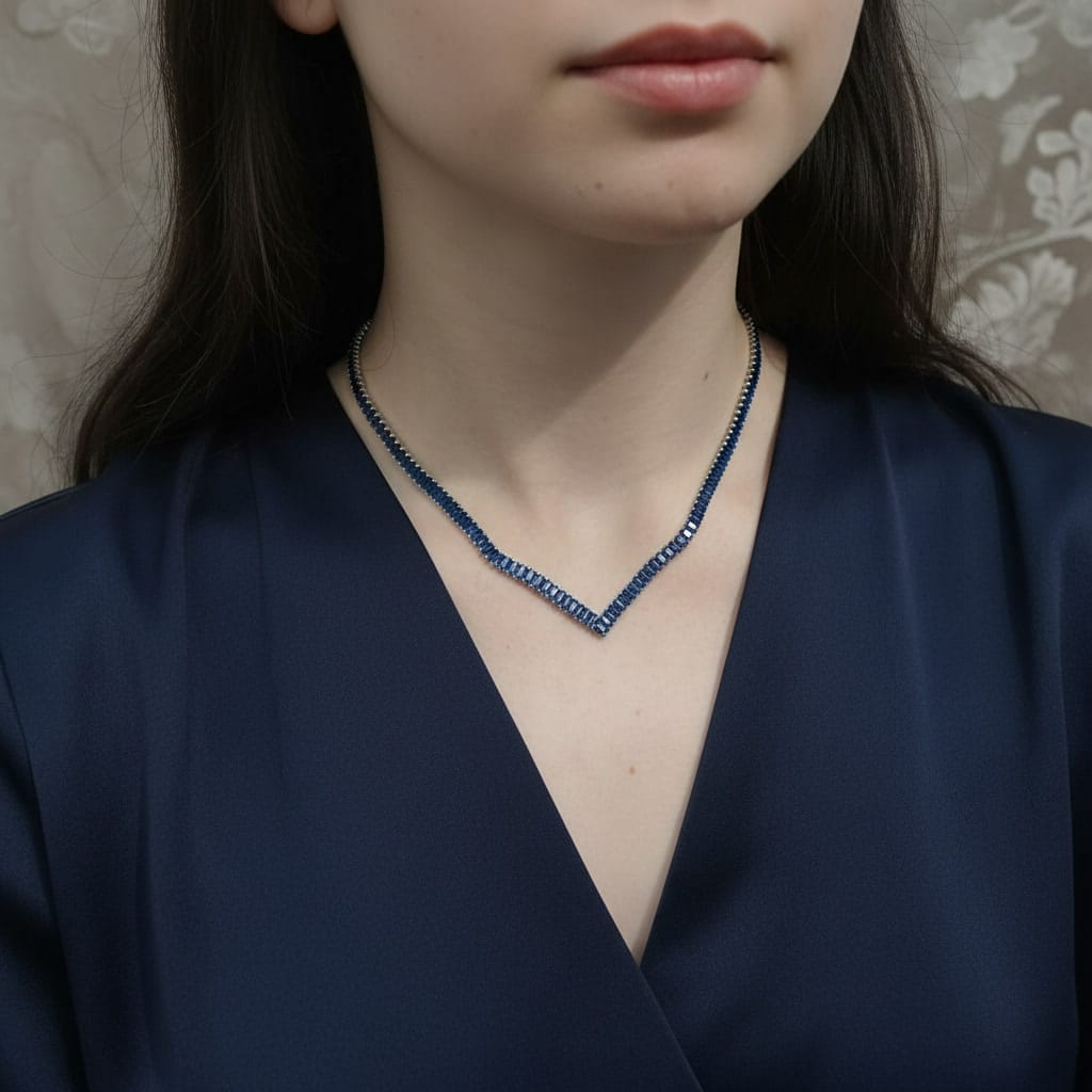 Colar de zircônia azul 212A3C8