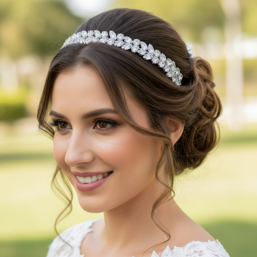Tiara de noiva com zircônia 165D9E9