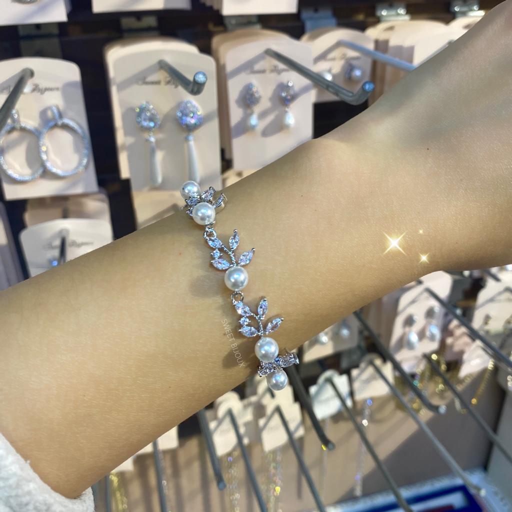 Pulseira De Zircônia Com Pérola  1A236ED