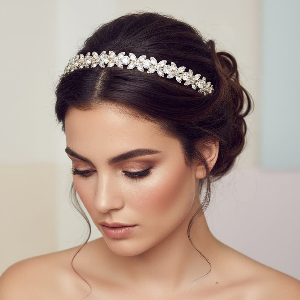 Tiara de zircônia dourada 1F1E205