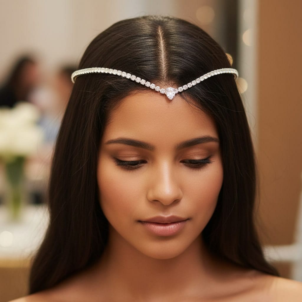 Testeira de noiva com zircônia 20DDB0A