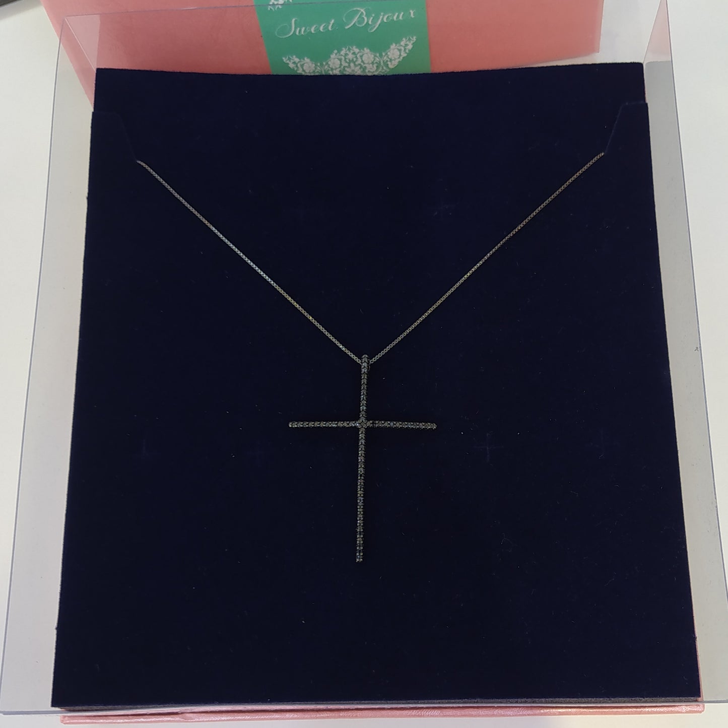 Colar crucifixo de zircônia CLZI003