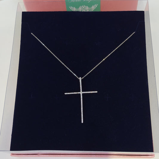 Colar crucifixo de zircônia CLZI003