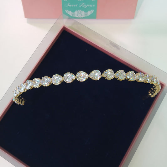 Tiara gotas de zircônia dourada 18B36F7