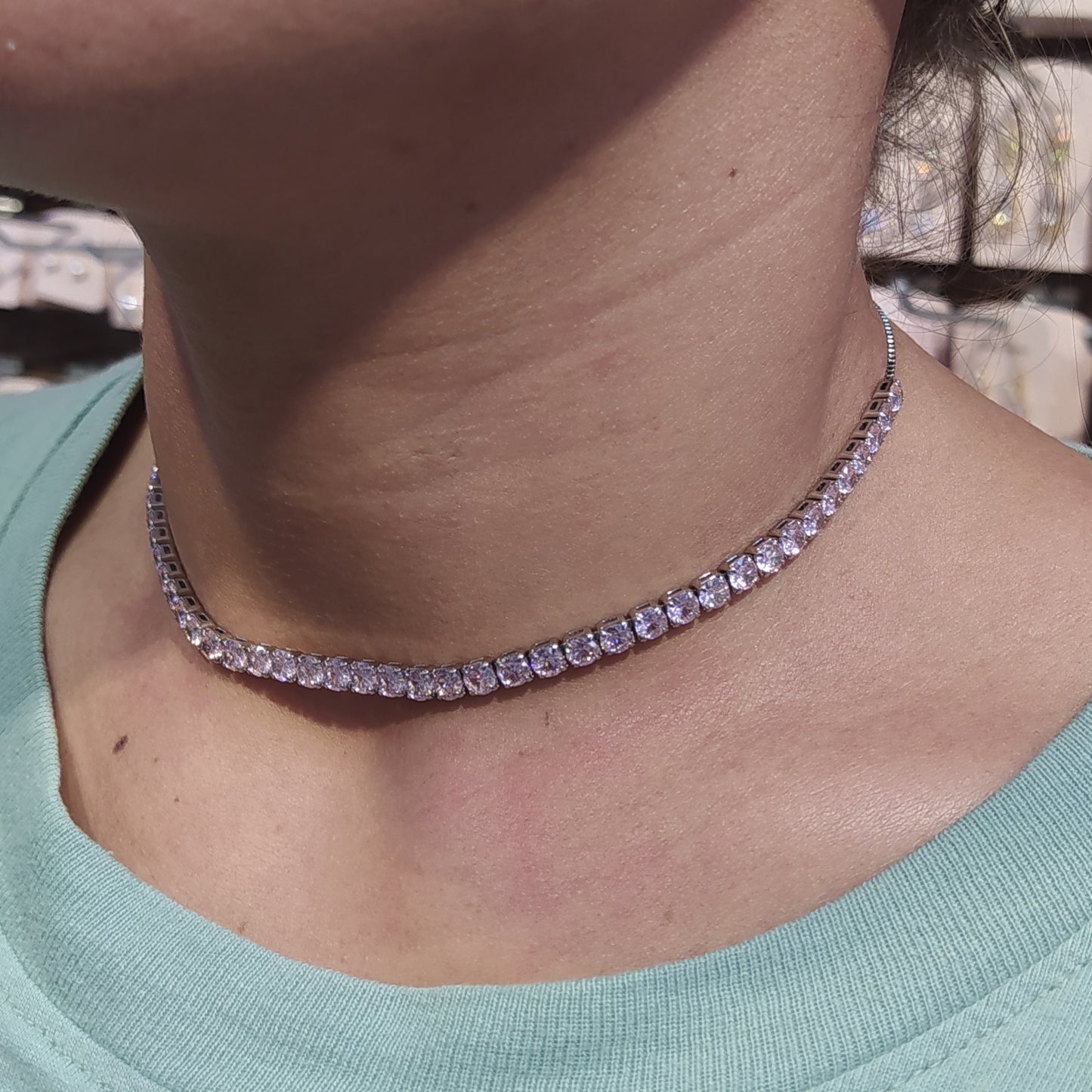 Colar chocker de zircônia unidade 19F5FBE
