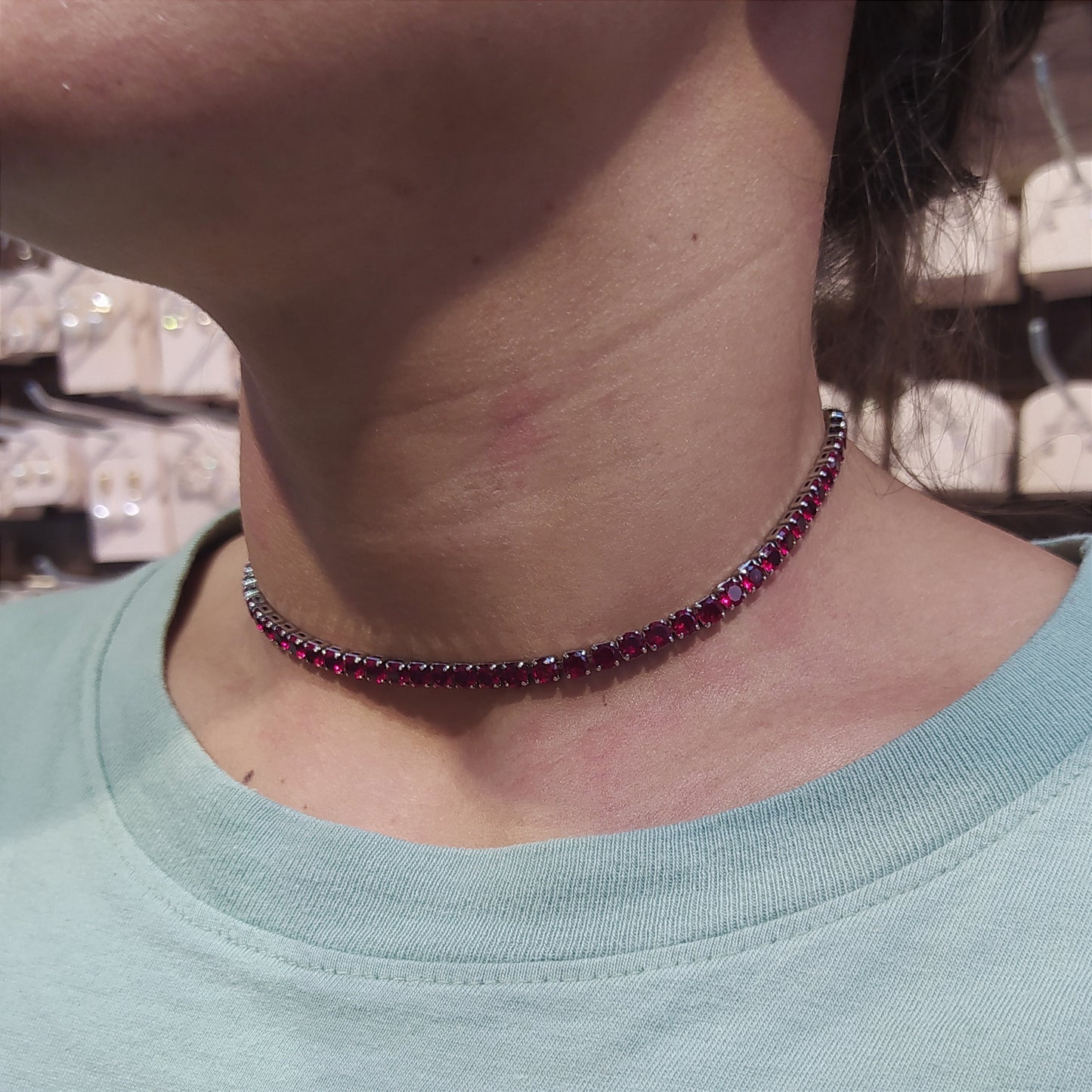 Colar chocker de zircônia unidade 19F5FBE
