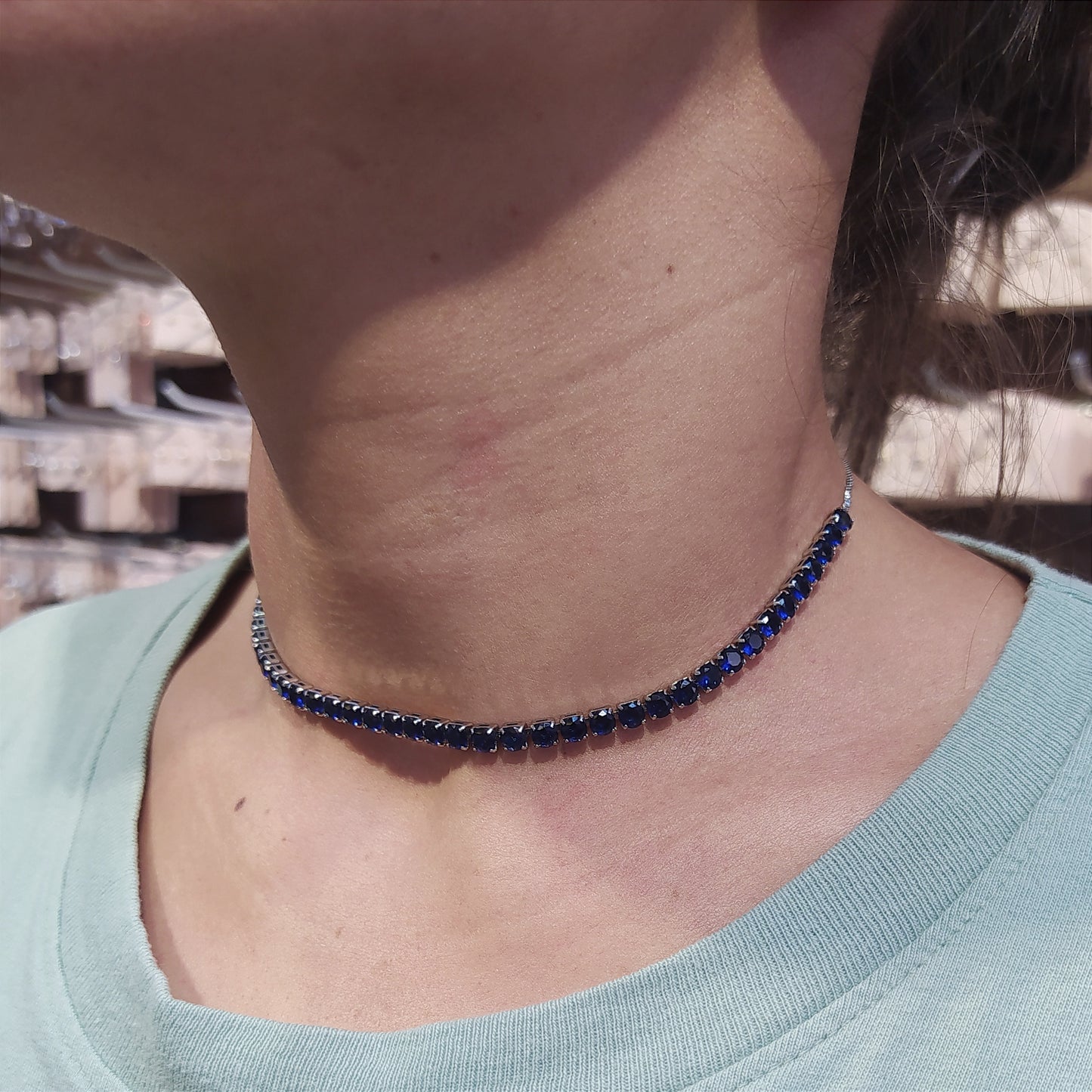 Colar chocker de zircônia unidade 19F5FBE