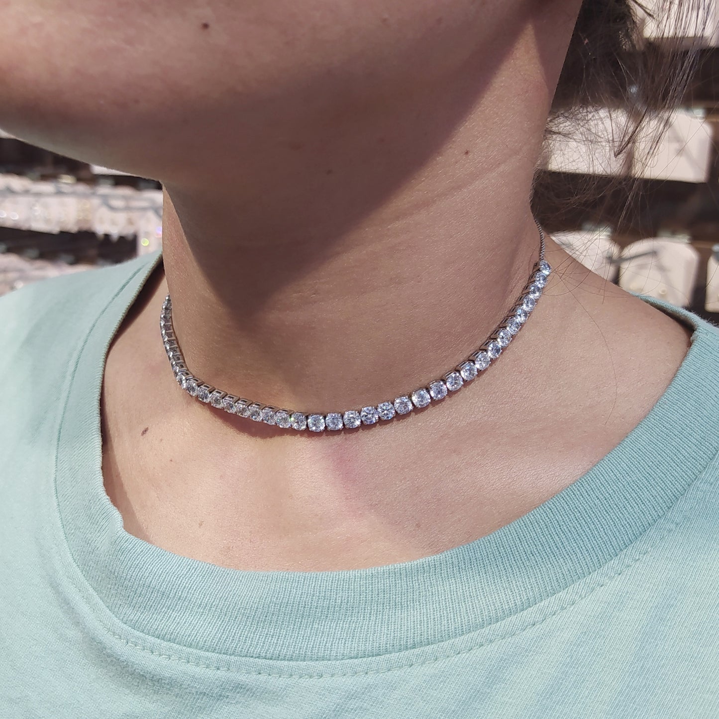 Colar chocker de zircônia unidade 19F5FBE