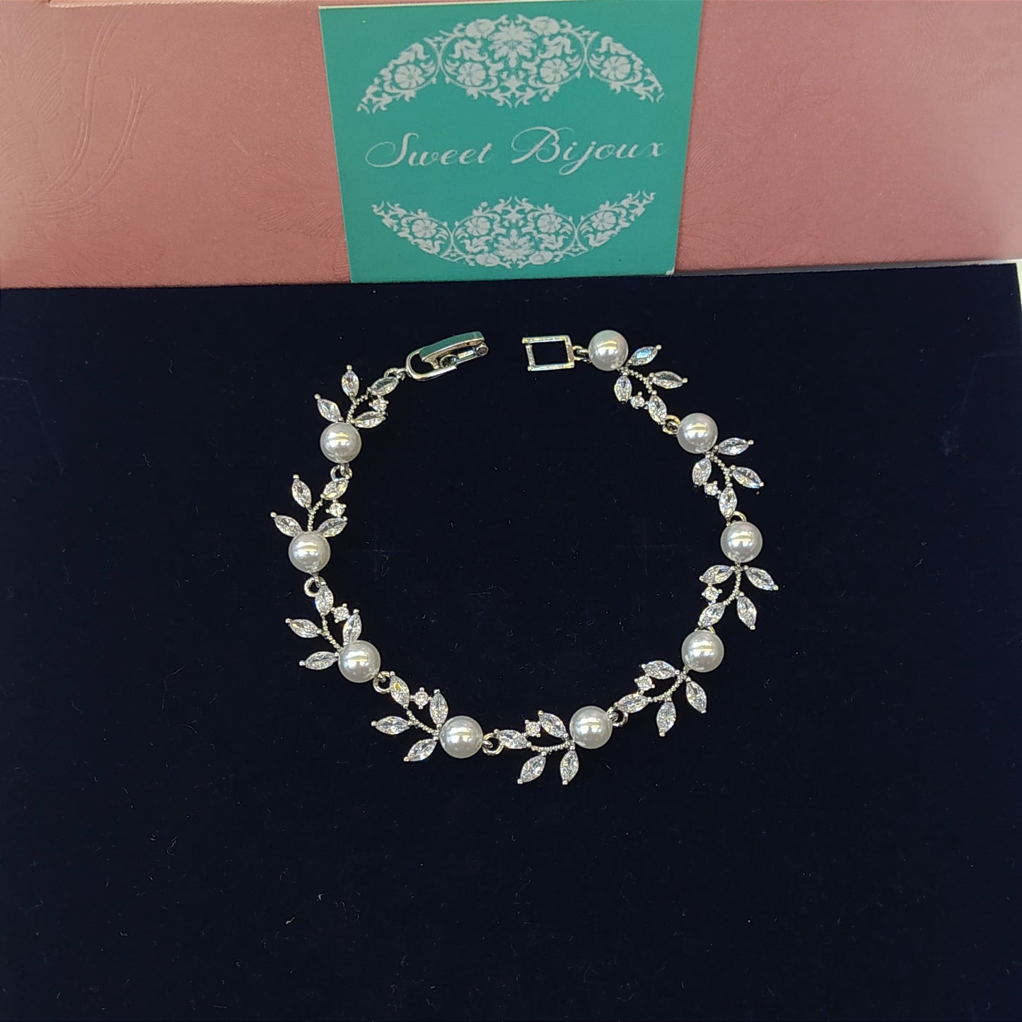 Pulseira De Zircônia Com Pérola  1A236ED