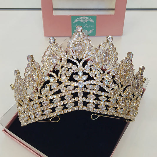 Coroa de miss e noiva dourada 1A4101B