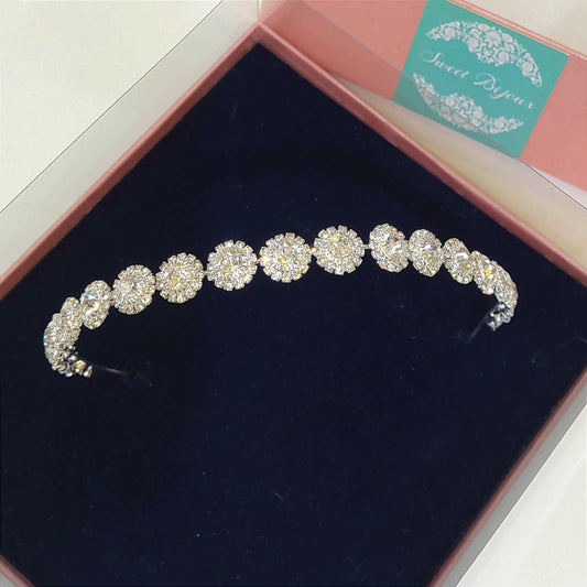 Tiara aleável de bolinhas de cristais  1AF0FC6