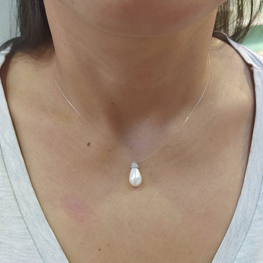 Colar ponto de luz de pérola 1AFE253