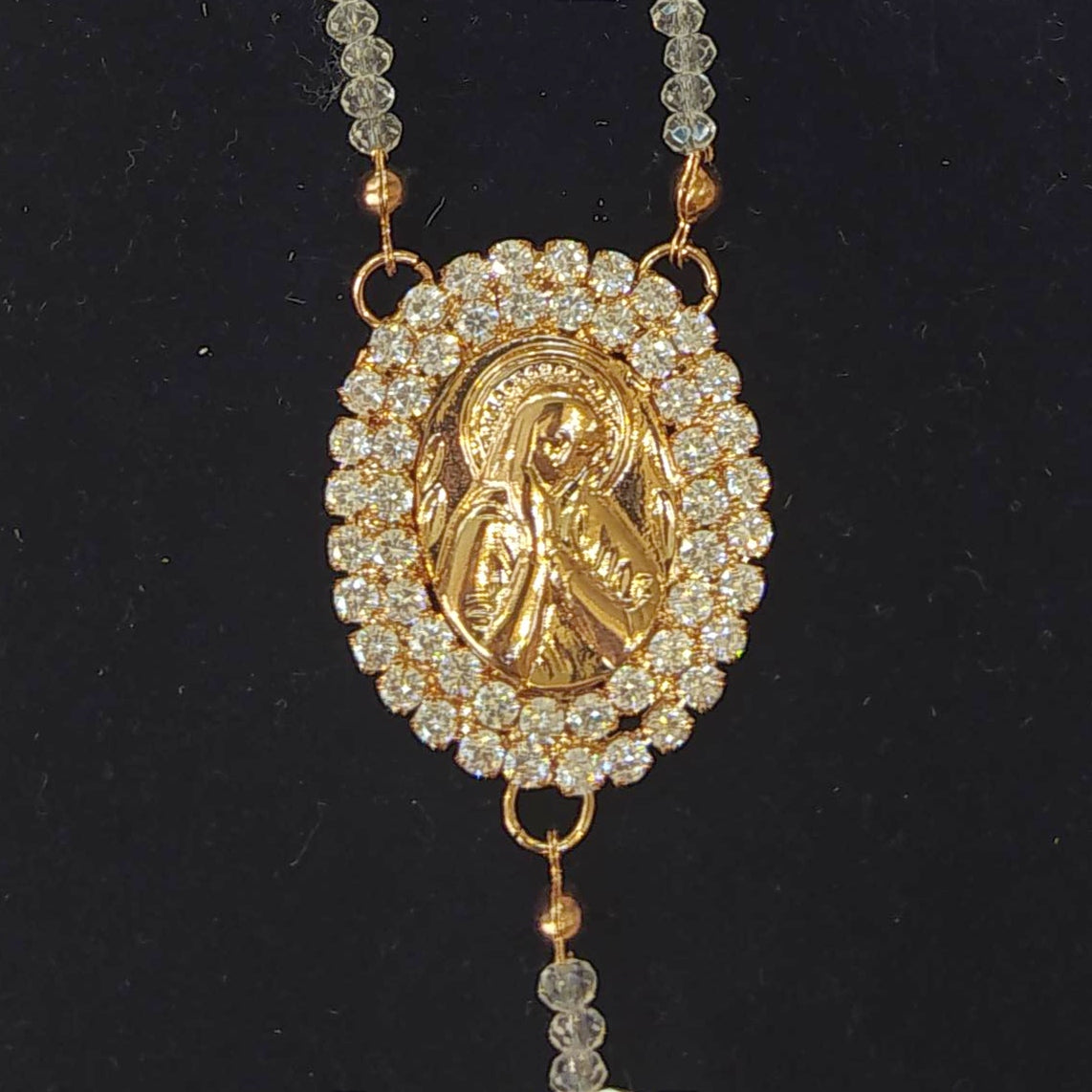 Terço de zircônia e cristais para noiva rosê  1CC77F0