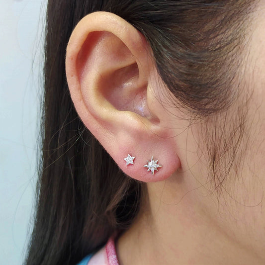 Brinco estrela P de zircônia 1CE9525