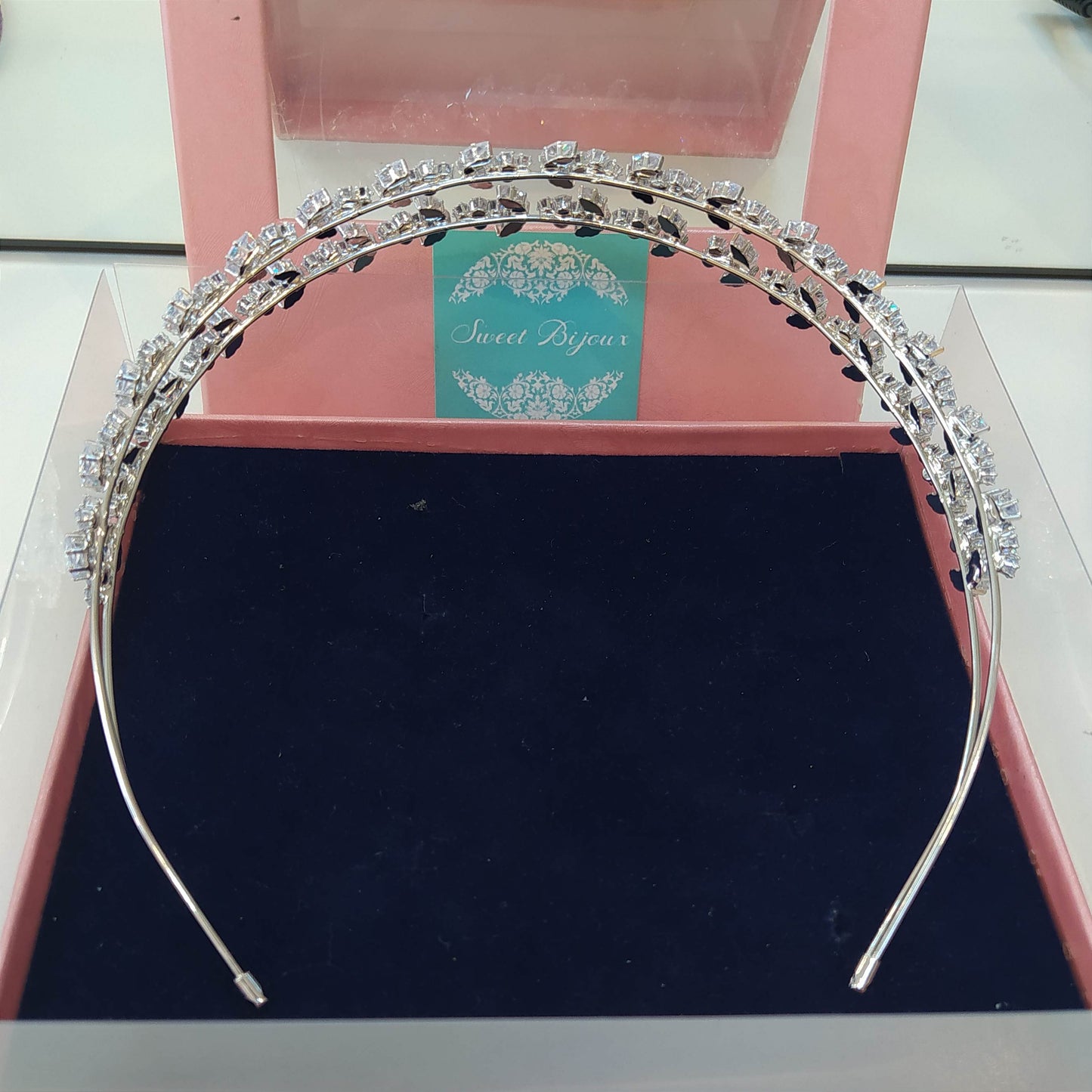 Tiara dupla de zircônia 1D78397