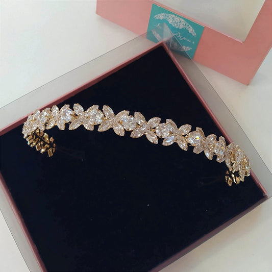 Tiara de zircônia dourada 1F1E205