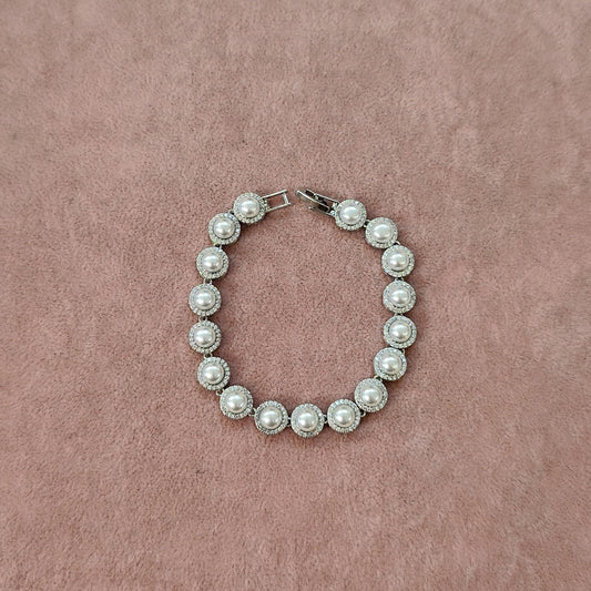 Pulseira de pérola com zircônia  1FA5C22