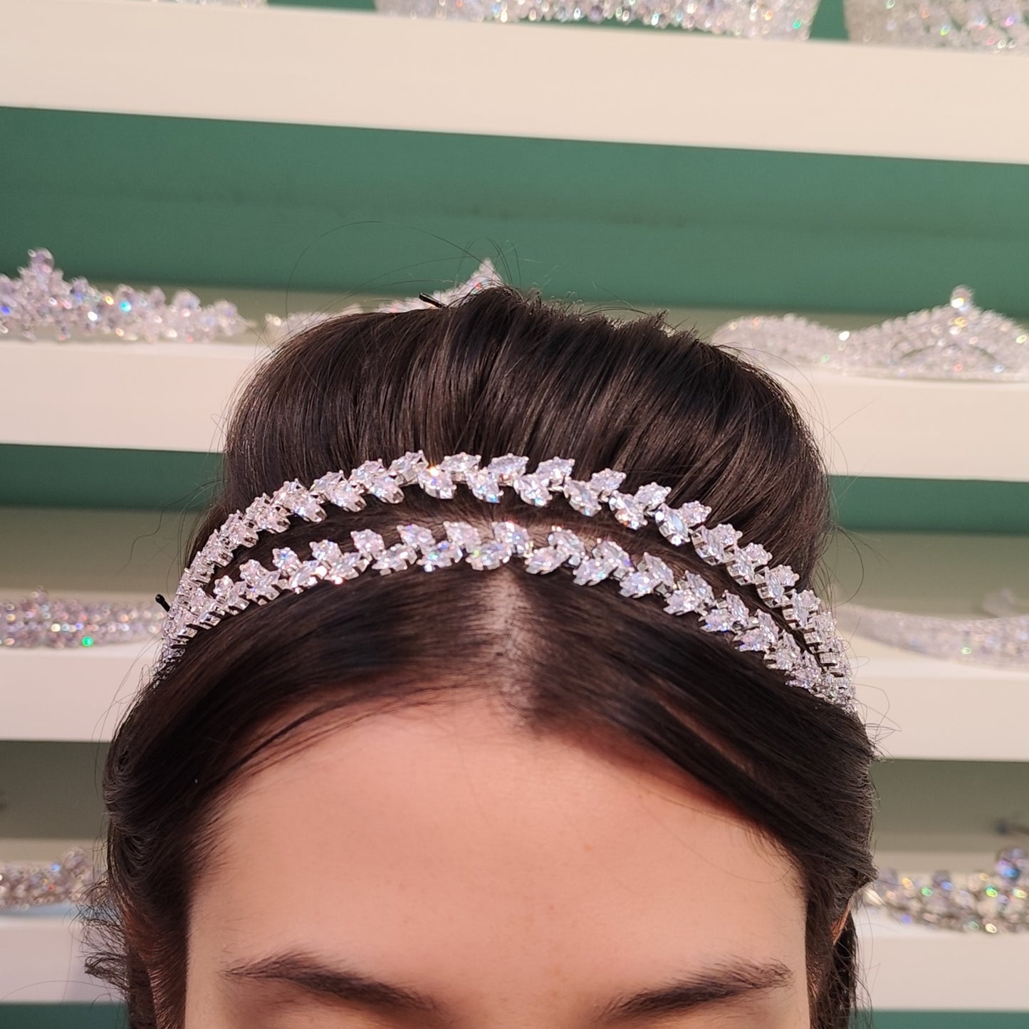 Tiara dupla de zircônia 2031360