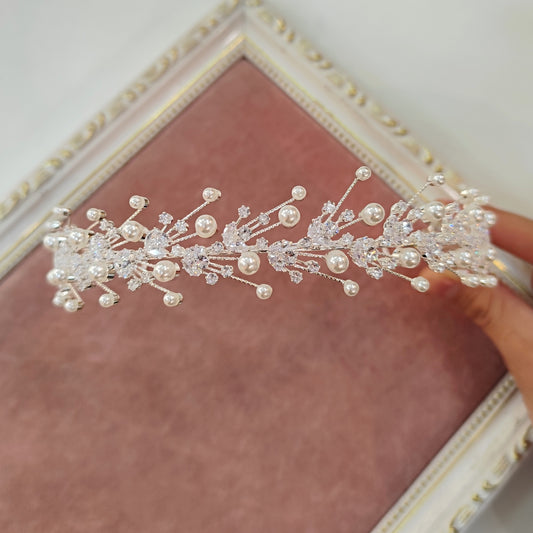 Tiara de pérola com zircônia 2032996