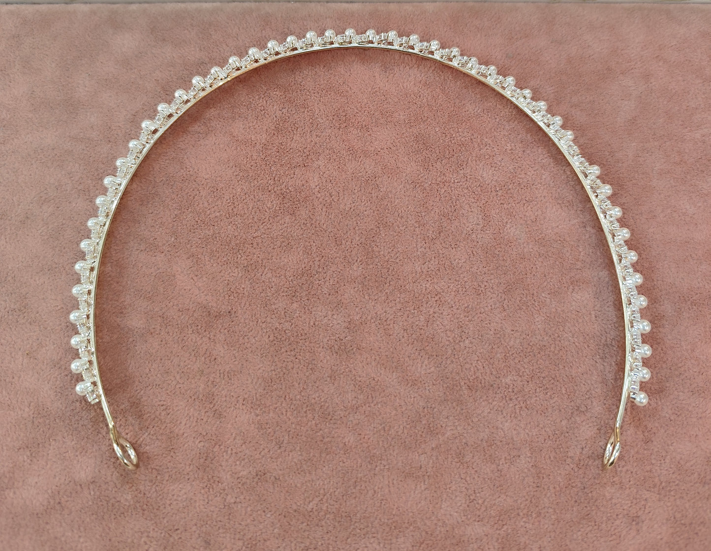 Tiara de pérola com zircônia 2033C8D