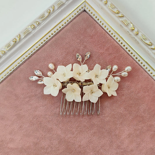 Arranjo flor de porcelana fria com cristais 2035C38