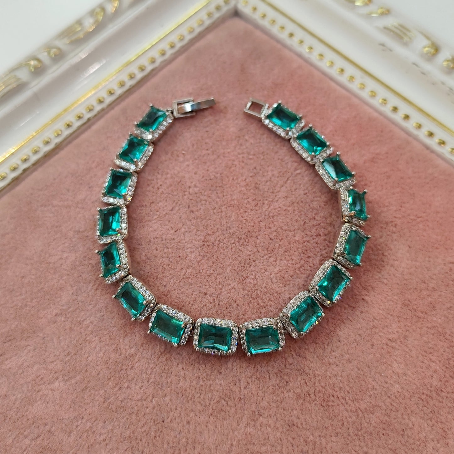Pulseira de zircônia verde turmalina 207F5C2