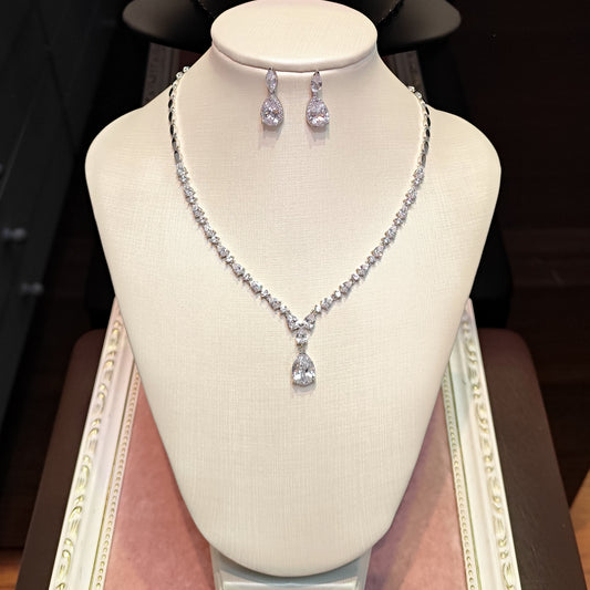 Conjunto colar e brinco de zircônia 206F648
