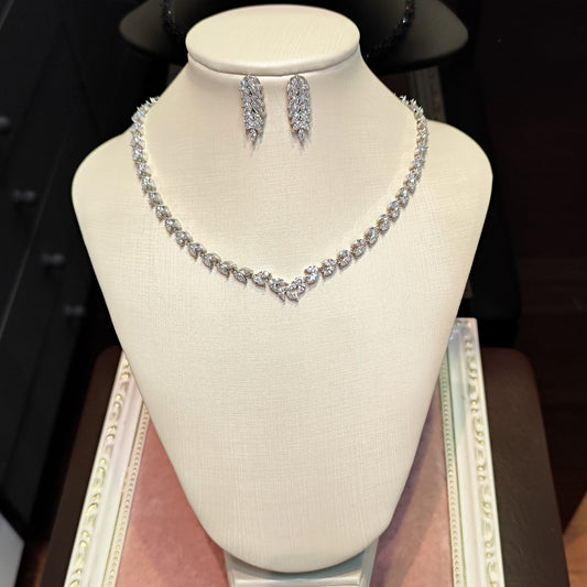 Conjunto colar e brinco de zircônia 206F6BA