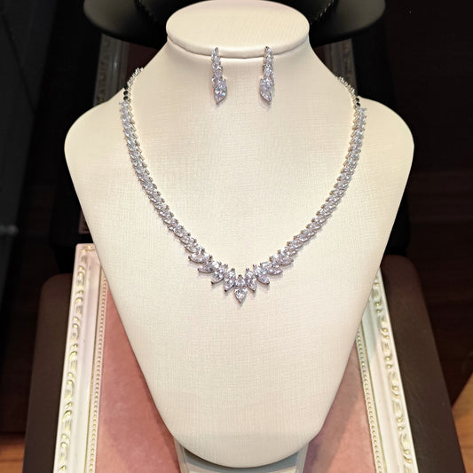 Conjunto colar e brinco de zircônia 20732E9