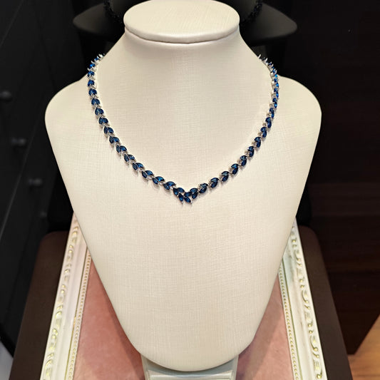 Colar de zircônia azul 2075E1A
