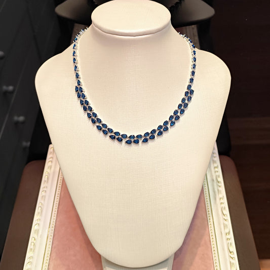 Colar de zircônia azul 2075DEB