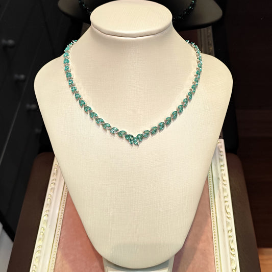 Colar de zircônia verde turmalina 2076056