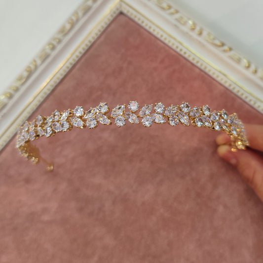 Tiara maleável de zircônia dourado 207E0E1