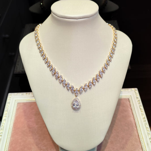 Colar de zircônia dourado 1B2B09B