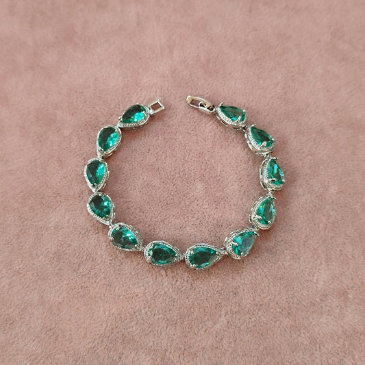 Pulseira gota de zircônia verde turmalina 207F6D8