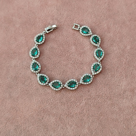 Pulseira gota de zircônia verde turmalina 207F6F3