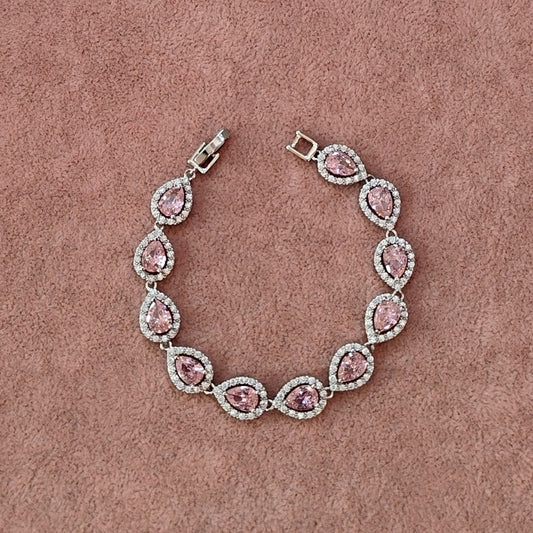 Pulseira gota de zircônia rosa 2083260
