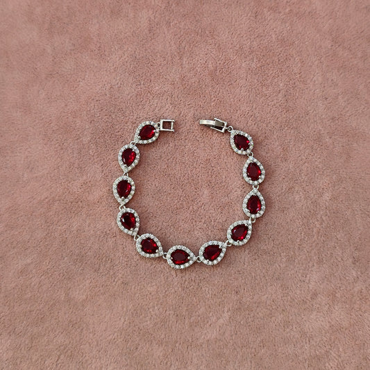 Pulseira gota de zircônia vermelha 2083294